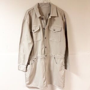 Abercrombie & Fitch Denim Shirt Dress Light Grey Size XL Tall NWT